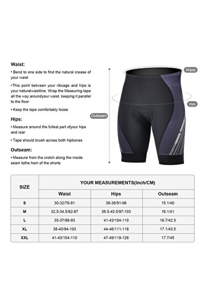 Choice1 LBlack Grey TOMSHOO Men's Cycling Shorts Gel Padded Breathable Moistu...