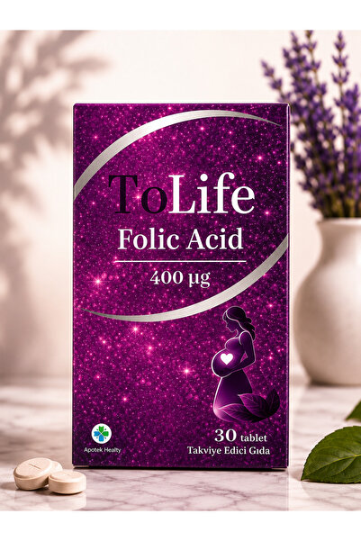 ToLife Folic Acid 400 µg + Vitamin B6 İçeren Takviye Edici Gıda 30 Tablet