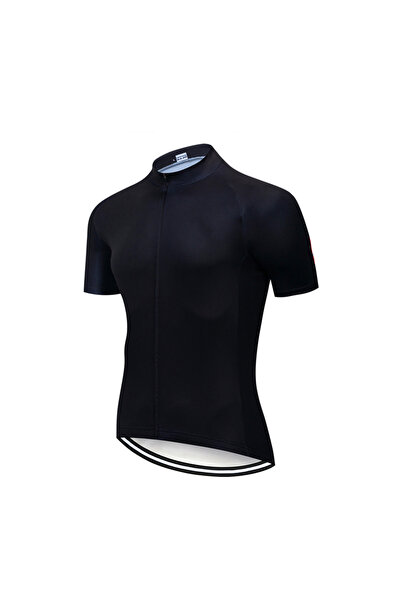 Choice39 Asian size-M Black Solid Color Summer Men Short Sleeves Cycling Jers...