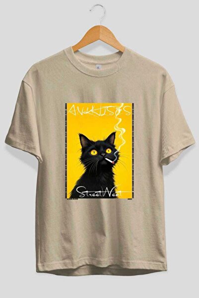 Ankhises Μπλουζάκι  "For the Love of Cats " με 29 σχέδια γάτας, μπεζ χρώμα, o...