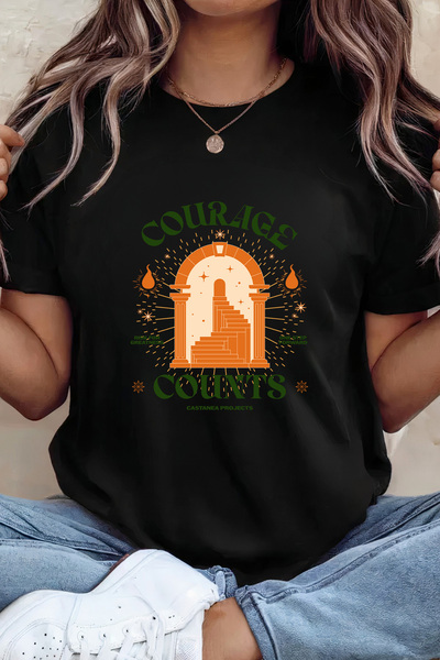 Sarah's Boutique Women's T-shirt – 100% cotton – Courage Counts