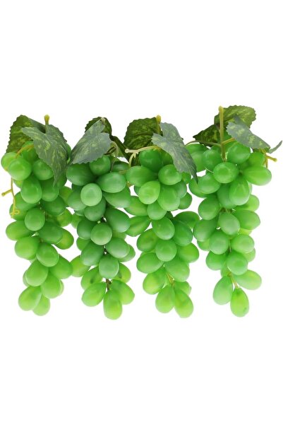 Nettenevime 4lü Set Yapay Meyve Yeşil Üzüm Süs Dekoratif Meyve 15CM