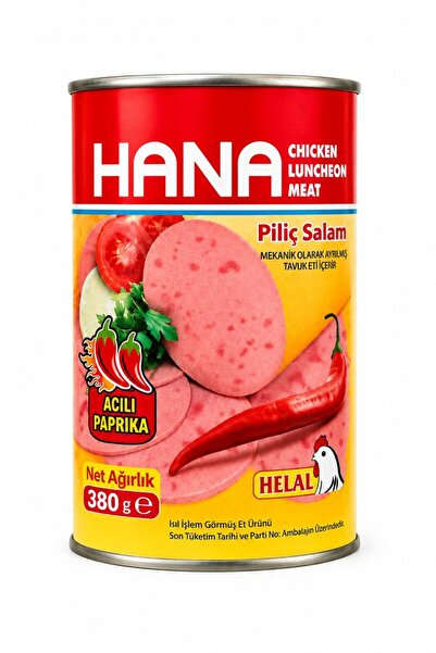 Hana Acılı Paprikalı Tavuk Salam Konserve 380 Gr | Helal Sertifikalı Chicken ...