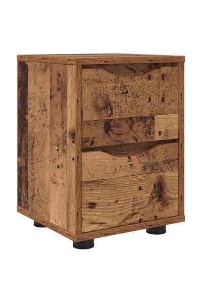 vidaxl Noptieră cu sertar Lemn Vechi 30,5 x 30 x 43 cm Lemn compozit