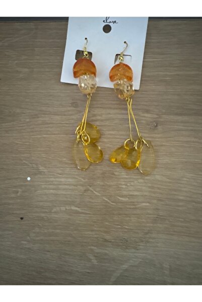 ELUNE İSTANBUL & ميلانو أقراط نسائية متدلية مرصعة بالخرز بلون العنبر 🍯 ✨