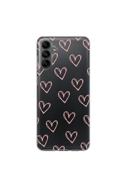PPKin Samsung Galaxy A05S Compatible Heart 6 Design Transparent Case