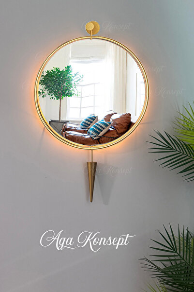 AGA KONSEPT Led'li GOLD Kazablanka Ayna 51*90 Cm, 60*95 Cm ve 75*115 Cm Dekor...