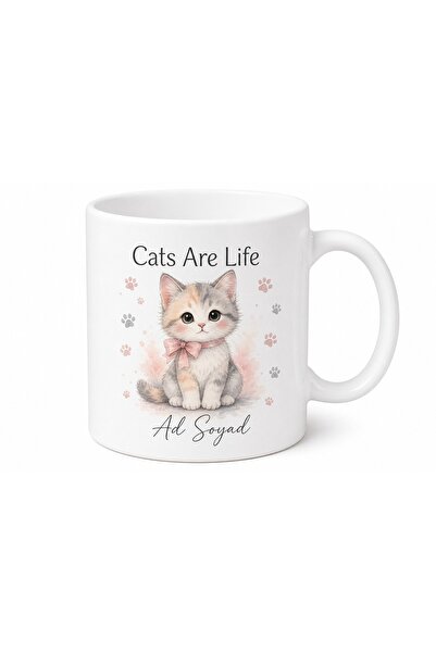 Tupya Gift Cats Are Life Themed English Printed Porcelain Mug Cup Gift for Ca...
