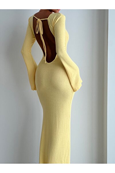 Elia Swimwear Rochie Lunga De Vara Cu Spatele Gol Galbena Seychelles