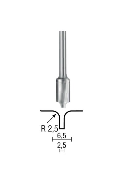 Proxxon Freza combinata pentru canale, 2.5/6.5mm