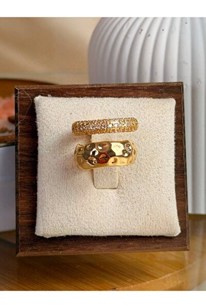ANKA JEWELLRY ÇELİK ALTIN RENK ZİRKON TAŞLI ÇİFT SIRA DOKULU AYARLANABİLİR KA...