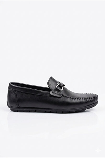 Slope Men's Black Genuine Leather Classic Moccasin Loafer Shoes 636