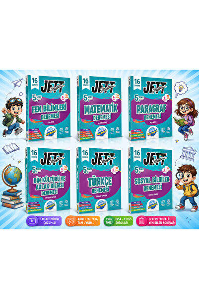 Ünlüler Karması 5.SINIF JETT TÜM BRANŞLAR 16'LI DENEME SETİ