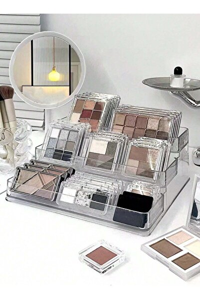 swasto Acrylic Cosmetic & Makeup Organizer Rack, 3-Tier Display Stand, Clear for Vanity Bathroom and Dressing Organizer, Large Capacity Transparent Perfume Rack