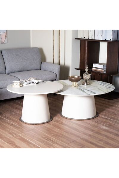 Danube Home New Alhamra Set of 2 RoundCoffee Table | Multifunctional Living R...