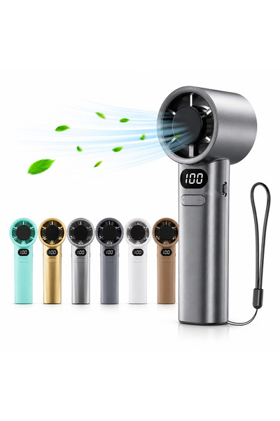 Zenorius Ventilator Portabil Turbo, Display LED, Reîncărcabil USB, 100 Trepte...