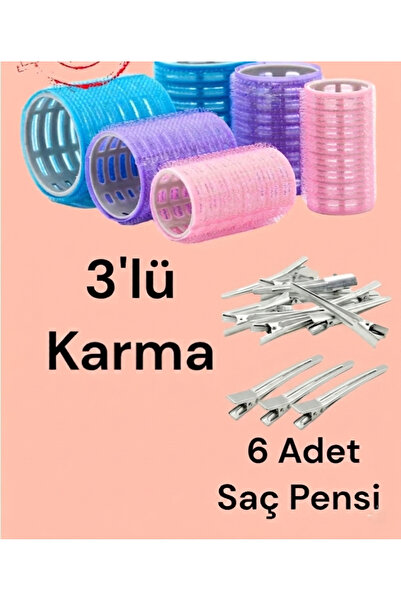 MY VİNTAGE Bigudiuri Karma, set de 3 - Bigudiuri pentru păr în culori asortat...