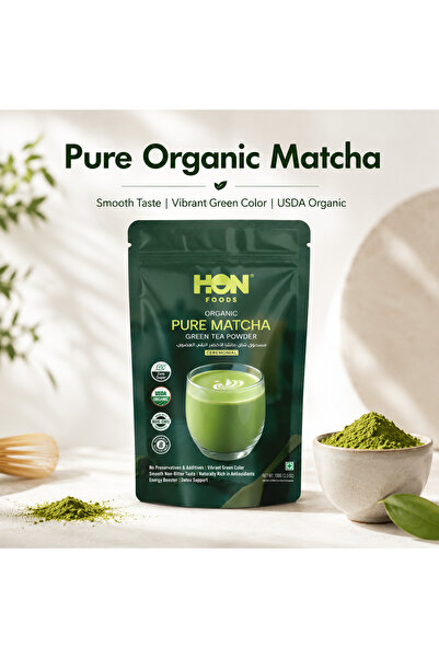 HON FOODS Organic Matcha Green Tea Powder 100g- Ceremonial Grade- USDA Organi...
