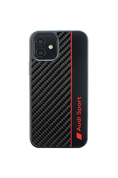 Audi Husă cu dungi din fibră de carbon pentru iPhone 11, Xr 6.1 ", Negru, Neg...