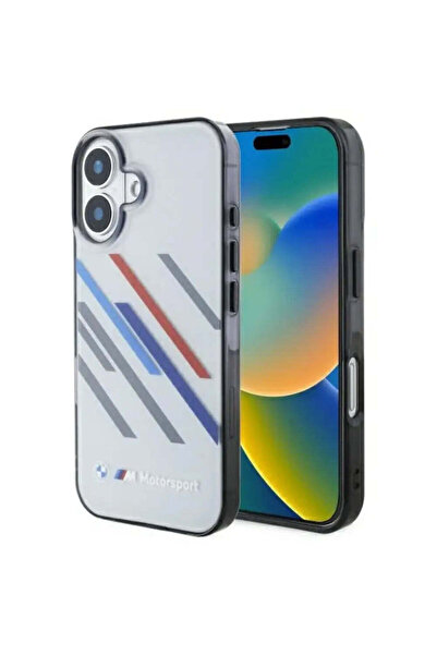 BMW Husă Motosport IML Dungi Aleatorii iPhone 16 Plus - gri