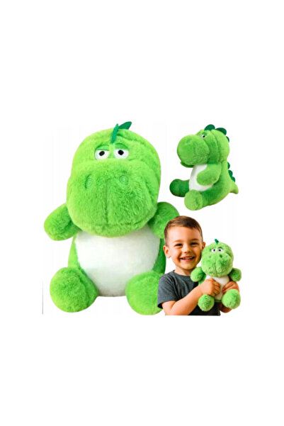 PlayFun Jucărie Pluș Jucarie Plus Dinozaur Verde Burta Alba, Moale Hipoalerge...