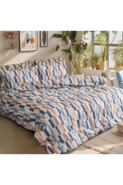 Beauty Home Σετ παπλωματοθήκη φανελένια υπέρδιπλη Candy Art 12633 230x250 Μπε...