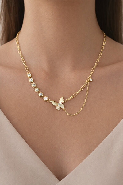 laria jewelry قلادة بتصميم فراشة مفصلة على شكل مسار مائي