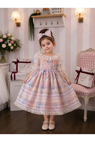 sunshine boutique15 Tulip rose dress-3 years length 56 cm