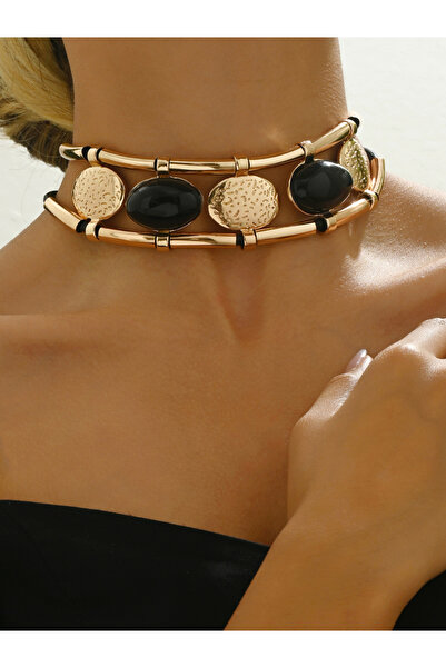Take Two By Styli Black Punk Rock Choker Necklace