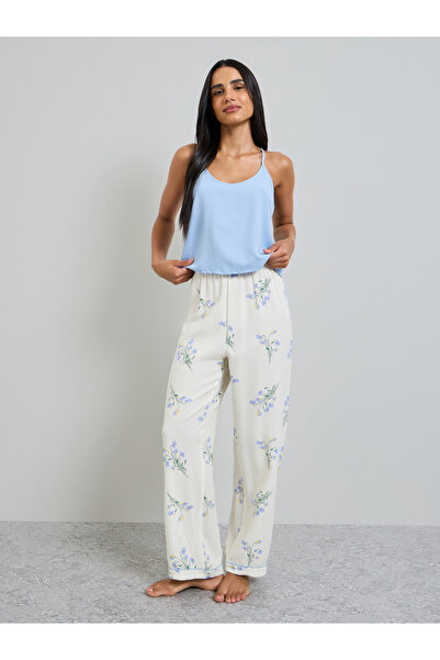 Take Two By Styli Solid Cami and Floral Print Pyjama Set