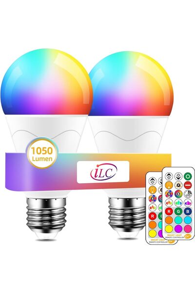 ILC Bec LED înlocuiește 85 W, 1050 Lumeni, Bec RGB cu telecomandă, cu schimba...