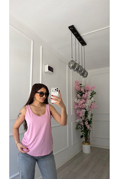 Daves Pink Strappy Viscose Athlete Blouse