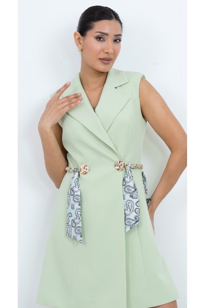 Dorne Moda Bağlama Detaylı Mini Elbise- Düğün - Mezuniyet - Ofis Şıklığı