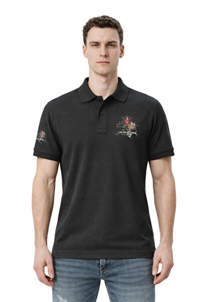 Arma Ar-Ma Men's Polo Collar T-Shirt Picture Printed Knitted Fabric Regular F...
