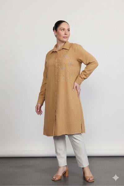 SEDNA Plus Size Stone-Embellished Tencel Tunic