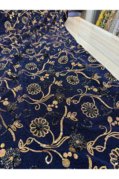 OsmanKumaşDantel Self-Luminous Sequin Embroidered Fabric (100X150Cm)