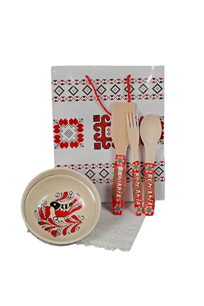 LimArt Pachet cadou artizanal, format din față de masă, bol ceramic, set de l...
