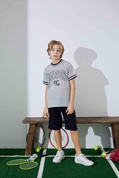aykidsclup Boy's Summer Combed Cotton Top and Shorts Set 3967-66-
