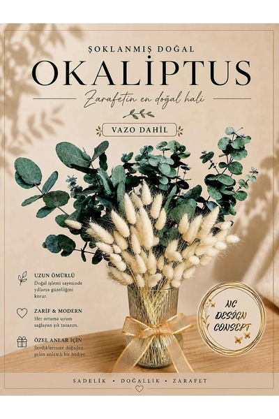 NC DESIGN CONCEPT ŞOKLANMIŞ OKALİPTUS & PAMUK OTU