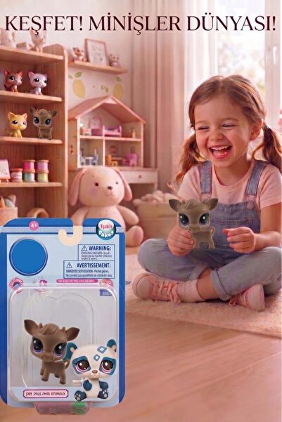 Tıfıl Toys 4 Parça Minişler Pet Shop Işıklı Toplu Kutulu Tekli Oyuncak Figürü...