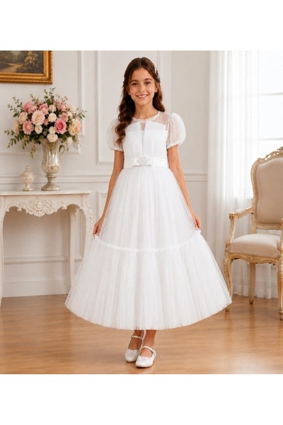 KOSTÜMCE White Tulle Evening Dress Wedding Dress Children's Dress