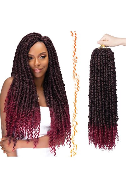 OEM Păr Sintetic Passion Twist Ondulat 8 Pachete Negru-Roz 56 cm