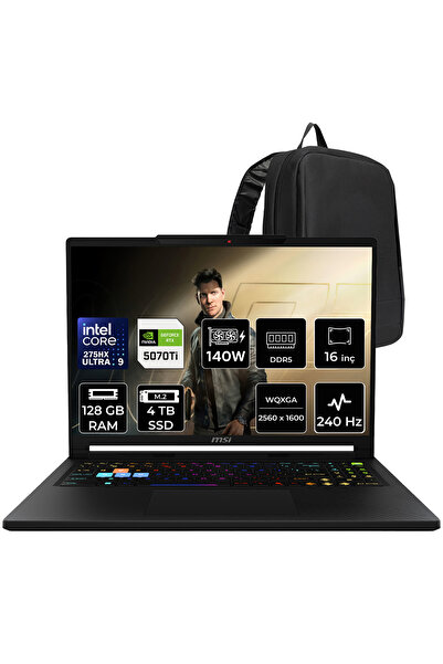 MSI Raider 16 HX Core Ultra 9 275HX RTX 5070 Ti 12GB 140W 128GB RAM 4TB SSD 1...