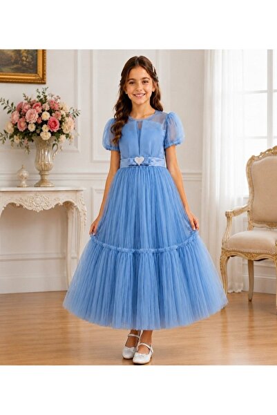 KOSTÜMCE Blue Tulle Evening Dress Wedding Dress Children's Dress