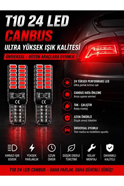 KUZEY AKSESUAR T10 24 LED CANBUS LI ULTRA YÜKSEK IŞIK KALİTESİ ÜNİVERSAL TÜM ...