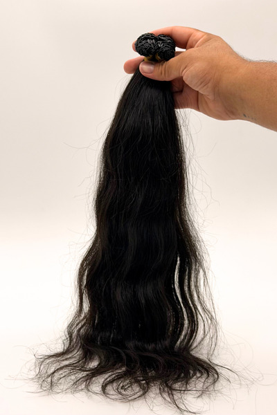 MaisonCoban %100 Gerçek İnsan Saçı Mikro Kaynak 60 CM Koyu Kestane Kendinden ...