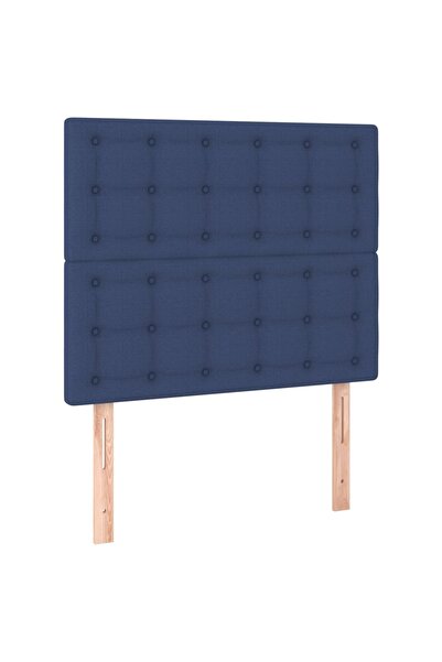 vidaxl Tăblie de pat albastră 90x5x118/128 cm, material textil