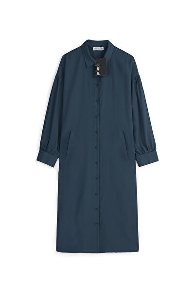 praye Balon Sleeve Long Tunic Navy Blue