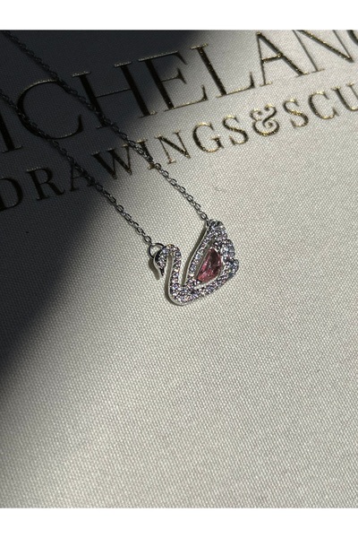 IrazErezJewelry Çelik Mavi Taşlı Kuğu Kolye