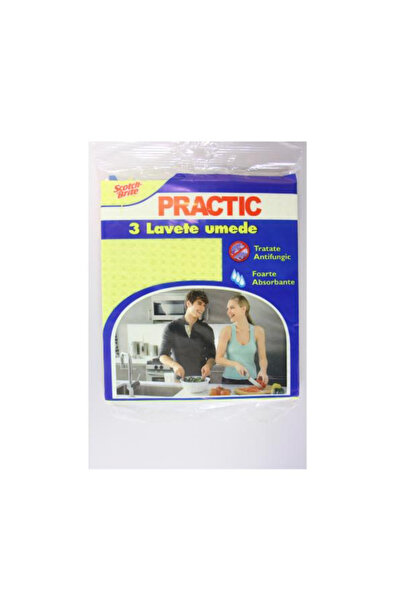 3M Мокри кърпички - Scotch Brite Практични, 3 бр.